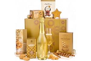 Thornton & France Elegance Sparkling Luxury Christmas Hamper With Prosecco & Chocolates | Sweet & Savoury Treats To Share | Prosecco Christmas Hamper Gift box | 7 Delicious Items
