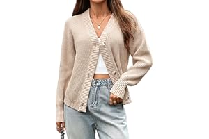 OUTFIT SPRING Gilet Femme Grosse Maille Chaud Hiver Cardigan Ouvert Col V Tricot Doux Décontracté Automne Hiver Casual Chic