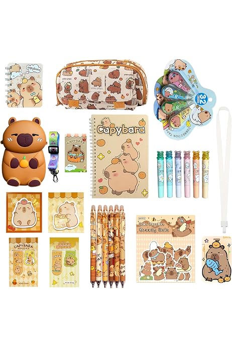 Ensemble Papeterie Kawaii - Trousse, Carnet, Stylos, Autocollants, Badges… - Cadeau Pour Enfants/ados