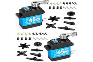 Miuzei RC Servomoteur Numérique à Couple Élevé 45 kg 270° 4,8 V-8,4 V avec Câble de 0,5 m 25T Corne 25T