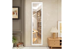 ‎FANYUSHOW FANYUSHOW Standspiegel, Bodenspiegel, HD, Ankleidespiegel mit Polystyrol, Kleiderschrank für Wohnzimmer, Ankleidezimmer und Eingangsbereich-Weiß, 120x30 cm