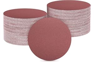 sourcing map 100 Pcs 150mm 6 Inch Sanding Disc 180 Grit Hook and Loop Sandpaper Random Orbital Sander Pads for Woodworking Automotive Metal