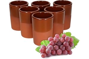 MamboCat 6er coupe en argile I partiellement glacée I 180 ml I Méditerranéenne I unique fait main I Met-Pott I argile Gobelet à gobelet I antique/vintage I médiéval I Viking