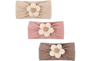 AQOKKA Baby Flower Headbands Nylon Baby Girl Headbands Newborn Hairbands Toddler Hair Accessories for Girls Infant Kids