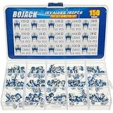 BOJACK 15 Values 150 pcs 100 Ohm- 2M Ohm Variable Resistor 6mm Potentiometer Assortment Kit packag in a Clear Plastic Box