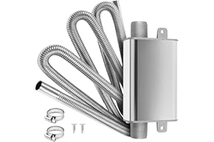 MaxEarn Piccolo silenziatore di aggiornamento con tubo di scarico da 300 cm per generatori di corrente, tubo di scarico auto in acciaio inox, tubo di scarico con 2 clip per riscaldamento Ebespacher