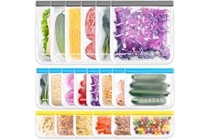 IDEATECH 20er Pack Wiederverwendbare Silikon-Zip-Gefrierbeutel – BPA-Freie, Wasserfeste Lebensmittelaufbewahrungsbeutel | Spülmaschinenfest Zum Einfrieren