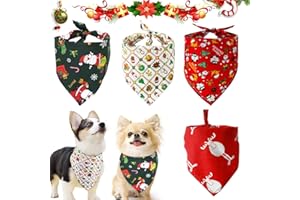 SUNSHINE SMILE Pañuelo Bufanda de Mascota Navidad, 4 Baberos Triángulo Bandanas para Gatos, Pañuelos para Perros, Bandanas Navideñas para Mascotas Babero, Baberos Lavables de Perros Gatos (A)