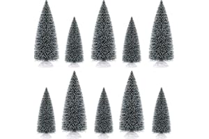 Homewit 10 Stück Mini Weihnachtsbaum künstliche Weihnachtsbäume klein Tannenbaum künstlich klein Weihnachtsbaum Schnee Christmas Tree Kunststoff Klein Weihnachten Deko Mini Baum 15/20 cm
