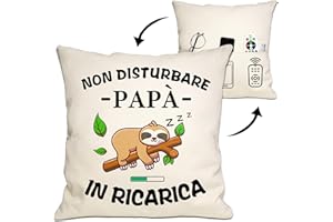 Bommex Regalo per la festa del papà Divertente copricuscino con tasche per papà da figlia figlio Copricuscino double face per papà Regalo di compleanno Regalo di Natale(papà)