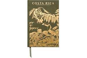 Designworks Ink Suede Cloth Hardcover Journal Notebook with Lined Pages and Satin Ribbon Marker for Work, Writing, Journaling - Anderson Design World Travel Costa Rica Green Gold (JB86-2024AD)