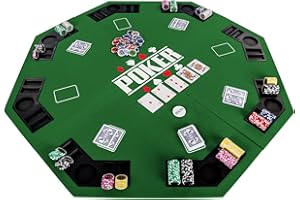 GAMES PLANET Tavolo da Poker Pieghevole Full House per Un Massimo di 8 Giocatori, Ottagonale, Dimensioni 120 x 120 cm, Colori a Scelta