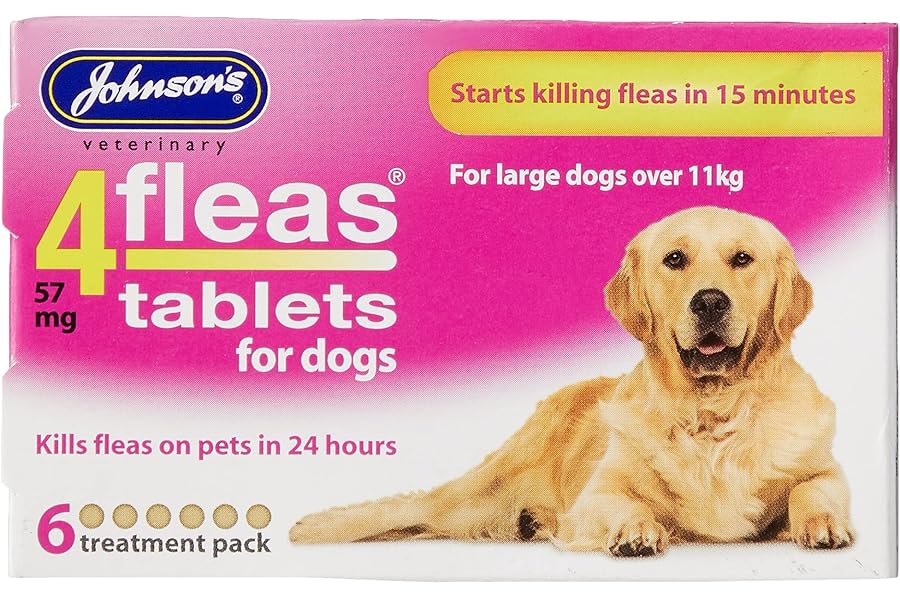 Johnsons Veterinary Products 4Fleas Dog Tablets, Large, 57 mg, 6 Tablets