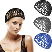 Tubi RD - Cappello a rete per capelli all'uncinetto, da donna, per dormire, taglia unica (nero nero), nero, Normale Tubi RD - Cappello a rete per capelli all'uncinetto, da donna, per dormire, taglia unica (nero nero), nero, Normale