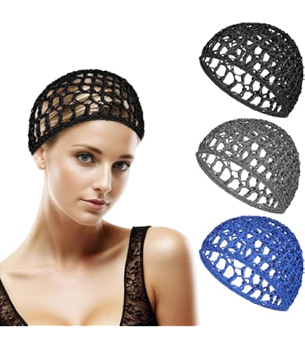 NICENEEDED 2 Cuffia Per Capelli In Lattice Per Trucco E 2 Cuffie Per Parrucca In Nylon Nero Per Adulti, Parrucca Elastica In Rete Per Capelli, Cuffia Calva, Per Adolescenti, Adulti, Accessorio Per - Foto 11