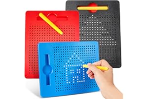 Faccito 3 Stück Magnetische Zeichenbretter Stahlkugel Kritzel Tafel mit Stift Magnet Zeichenblock für Kinder Malen Schreiben Pädagogische Geschenke, 3 Farben