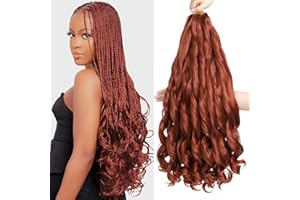 ZIYANGBABA French Curl Braiding Hair 22 Inch 8 Packs Curly Braiding Hair Pre Stretched French Braiding Hair French Curl Crochet Braids Curl Braiding hair extensions for braiding (350#, 22 Inch (Pack of 8))