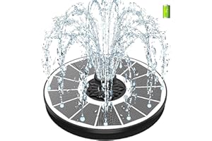 SZMP 3.5W Solar Fountain with 2000mAh Battery- Work On Cloudy Days -2025 Upgrade Glass Panel Solar Bird Bath Fountain, Hummingbird Water Feature Pump with 7 Nozzles, 4 Fixed Pipes for Garden, Pond