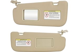 Youxmoto for Hyundai Elantra Beige Left Driver and Right Passenger Side Sun Visor, Replacement for Hyundai Elantra 2011 2012 2013 2014 2015 Replaces# 852103X000TX, 852203X000TX