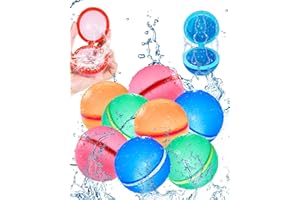 BOPICOKOK Palloncini Acqua Riutilizzabili, gavettoni riutilizzabili, a riempimento rapido e autosigillanti, giochi all'aperto, giocattoli per piscina estiva, giochi acqua per bambini e adulti (8 pezzi)