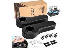 ‎10L0L 10L0L Golf Cart Back Seat Kit Armrest Set with Cup Holder for Club Car EzGo Yamaha Black