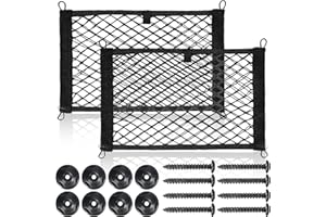 MHYMX Gepäcknetz, 2 Stück Kofferraum Netztasche 40 x 25 cm Universal Kofferraumnetz Aufbewahrungsnetz Ablagenetz Nylon für Wohnwagen LKW Transporter Lieferwagen