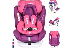Daliya® SEDION Auto Kindersitz, 0-36kg, 360° drehbar, Autokindersitz, Kinderautositz, Kindersitz Auto, Gruppe 0/1/2/3, Isofix, Top Tether, 5 Punkt Sicherheitsgurt, incl. Sonnenverdeck, Pink
