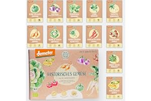 BIO Historisches Gemüse Samen Set - 12 Sorten Demeter Gemüse Saatgut | Seltene u. alte Gemüsesamen allesamt samenfest | alte Gemüsesorten für Balkon, Hochbeet, Garten & als Geschenk | Loveplants