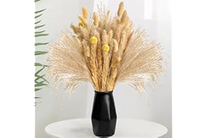 ‎APOMKJOE Pampasgras Trockenblumen Deko, 100 stück Pampasgras Getrocknetes Blumenstrauß, Boho Room Decor Bouquet, Startseite Trockenblumen Deko, für Hochzeiten, rustikale Partys, Babyparty-Dekorationen