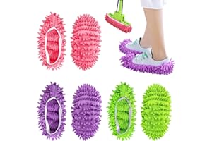 AWAVM 3 Pares (6 Piezas) Fundas de Zapatillas, Calcetines Antipolvo, Fundas de Zapatillas Extraíbles y Lavables, Fundas de Zapatillas Multifuncionales, Limpieza del Suelo, Tareas Domésticas