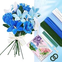 Kit Créatif 400 Fils Chenille Colorés + Accessoires - Pour Bouquets De Fleurs Durables, Décoration, DIY - 11