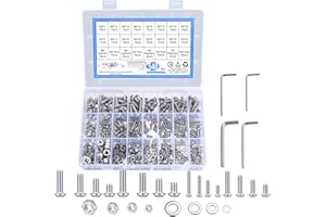 XIAOMOYU 540 sztuk śrub z łbem sześciokątnym ze stali nierdzewnej, zestaw śrub z łbem cylindrycznym M3 M4 M5 M6, wkrętów metalowych, z kluczem