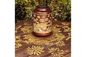 HARNYLOOM Solar Lanterns for Outside Outdoor Garden Solar Powered Lights Ornaments Lantern Lamps Waterproof Birthday Garden Gifts for Women Mum Balcony Pathway (London)