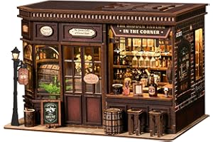 Book Nook Kit für Erwachsene - LUMYCE DIY Miniatur Haus Holzpuzzle 3D Puppenhaus - Buchstütze für Bücherregal Deko mit Led Licht Kreatives Geschenk für Leser