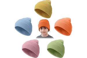 Mayoii Lot de 5 bonnets d'hiver colorés pour enfants, chapeaux d'hiver chauds et extensibles pour enfants, adaptés pour enfants de 1 à 10 ans, tous les jours, sports de plein air