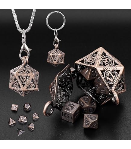 21-teiliges Mini-Würfel Set Aus Metall Für DND & Rollenspiele - 3 Farben