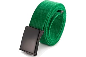 Mile High Life Passend zugeschnitten Leinwand Webgürtel Größe bis zu 1,32 m mit Flip-Top Feste Militärschnalle