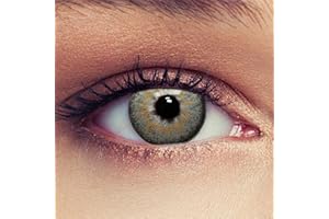 ‎DESIGNLENSES DESIGNLENSES, graue farbige Kontaktlinsen mit Stärke für einen natürlichen Effekt, 1 Paar (2St), Monatslinsen geeignet für dunkle Augen + Gratis Behälter -6,50"Dimension Grey"