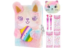 Candcamp Diary for Girls with lock and keys,Journal School Travel Notebook Gift Set for Writing and Drawing,Multicolored Pen, Stickers,Birthday Gift for Girls Ages
