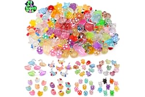 Ballery 100 Pcs Mini Resin Animals Luminous, Mini Ducks, Little Plastic Ducks Resin Axolotls Cute Colorful Glow in the Dark Little Small Animal Figures for Fairy Garden Dollhouse Plant Decorations