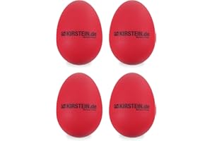 4x Kirstein ES-10R Egg Shaker (Light Version, Schüttelei, Percussion, Rassel, robuste Kunststoff-Hülle, durchsetzungsfähiger Klang) rot