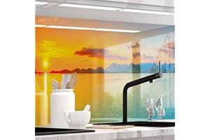 StickerProfis - Pannello Paraschizzi Cucina Adesivo da Parete, HiGloss, 1.8 mm, tutte le superfici - TRAMONTO - (SUNDOWNER) PREMIUM 60 x 220cm