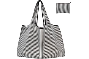 FenFang Reusable Shopping Bags Foldable, Extra Large Grocery Bag, Washable Eco Friendly Pocket Shopper Bag, Lightweight Handbag Tote Bag Portable Pouch for Travel Picnic, 56 X 67 cm