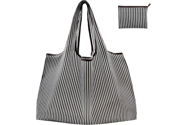FenFang Stor vikbar shoppingväska, återanvändbar shoppingväska, tygpåsar för frukt, tygväska, tygväska, shoppingväska, tvättbar shoppingväska, 56 x 67 cm