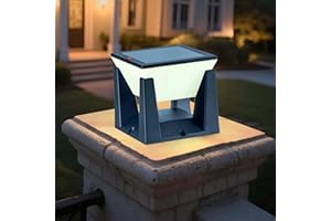 ‎ACMHNC ACMHNC Sockelleuchte außen Solar, Pollerleuchte Außen, IP65 Wasserdicht, Garten Außenlampe Stehend in Schwarz, 3000K, Gartenlampe für Einfahrten, Pfosten, Patio