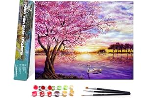 BOUGIMAL Dipingere con i numeri adulti, kit per dipingere con i numeri con pennelli e pigmento Acrilico regalo per donne mamma figlia natale compleanno decorazione della casa - Senza Telaio 40 * 50 cm