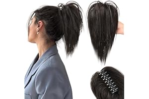 BRIKABIA Haarteil Dutt Haarteil Blond Haaren Hochsteckfrisuren Haarverlängerung Messy Bun (dunkelbraun)