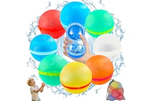 HUTRADE 8 Globos de Agua Reutilizables, Bombas de Agua Silicona de Llenado Rápido Magneticas, Unidades Bolas Agua Colores Autosellantes, Juguetes Acuáticos de Verano para Niños y Adultos para Piscina, Playa