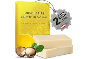 ‎LARUM SPORTS larum sports feste Duschseife Männer Limette-Macadamia – festes Duschgel – Seife für Haare, Körper, Gesicht – festes Shampoo – Herren Naturseife – 2x Bio Seife à 85g