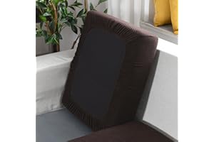 SYLC Sofa Sitzkissenbezug Stretch Sitzkissenschutz Elastischer Kissenbezüge, Husse Überzug Bezug Für Sofa Sitzkissen, rutschfest Stoff Tartan (Dunkelbraun,1-Sitzer)